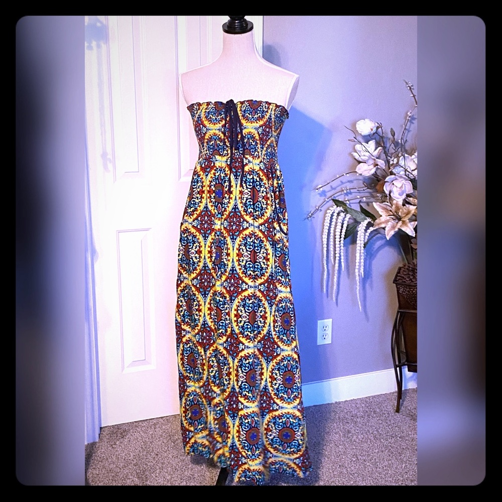 Strapless maxi with pockets L
